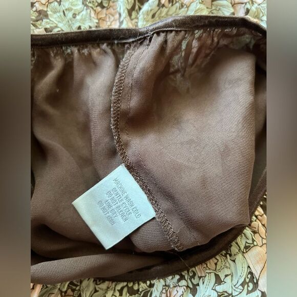 Worthington Chiffon Pleated Brown Layered Floral Midi Skirt Elastic Waist XL - Picture 7 of 11